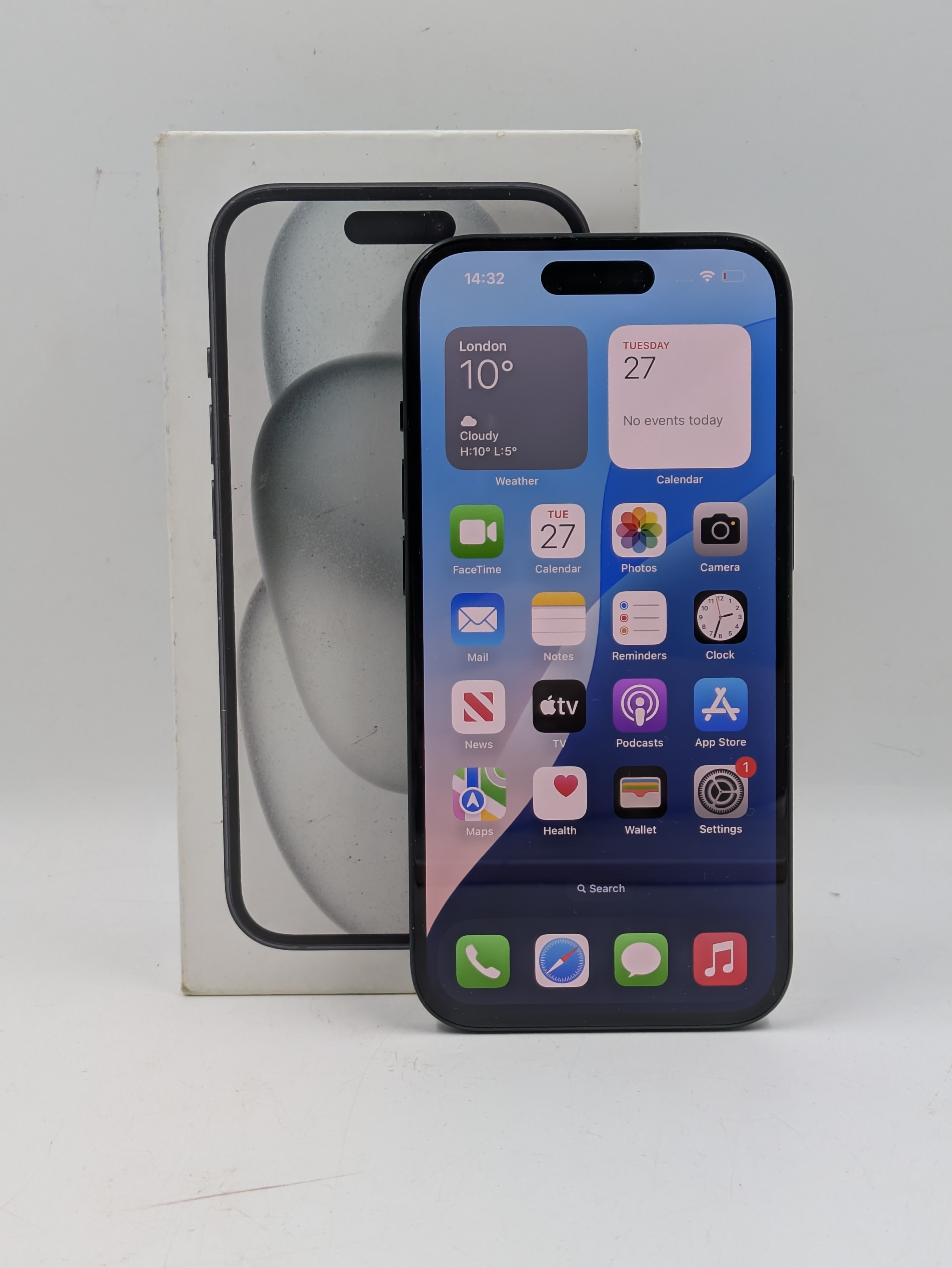 Pre-owned APPLE IPHONE 15, BLACK, UNLOCKED, 128GB - 93% BATTERY